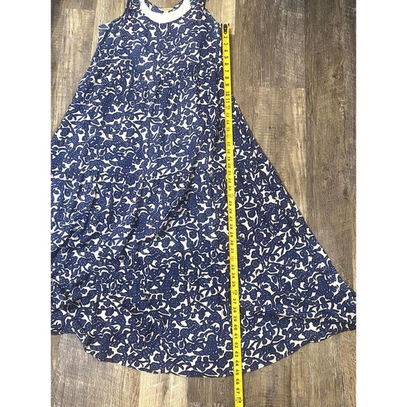 Lucky Brand Womens Tiered Maxi Dress Blue Floral Vines Boho Festival Size Large - Picture 7 of 10
